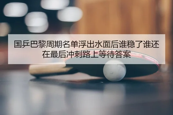 国乒巴黎周期名单浮出水面后谁稳了谁还在最后冲刺路上等待答案